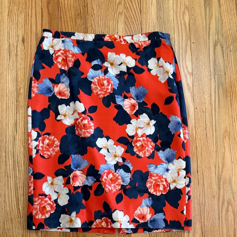 J. Crew Vibrant Floral Pencil Skirt